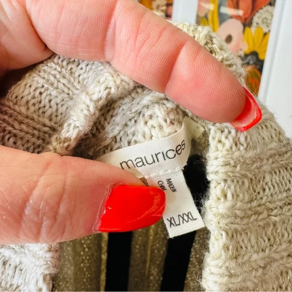 Maurices Cream Cable Knit Zip-Up Sweater - Picture 6 of 6